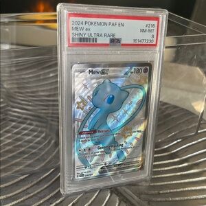 Pokemon Shiny Mew ex Holographic Silver Blue Card PSA 8